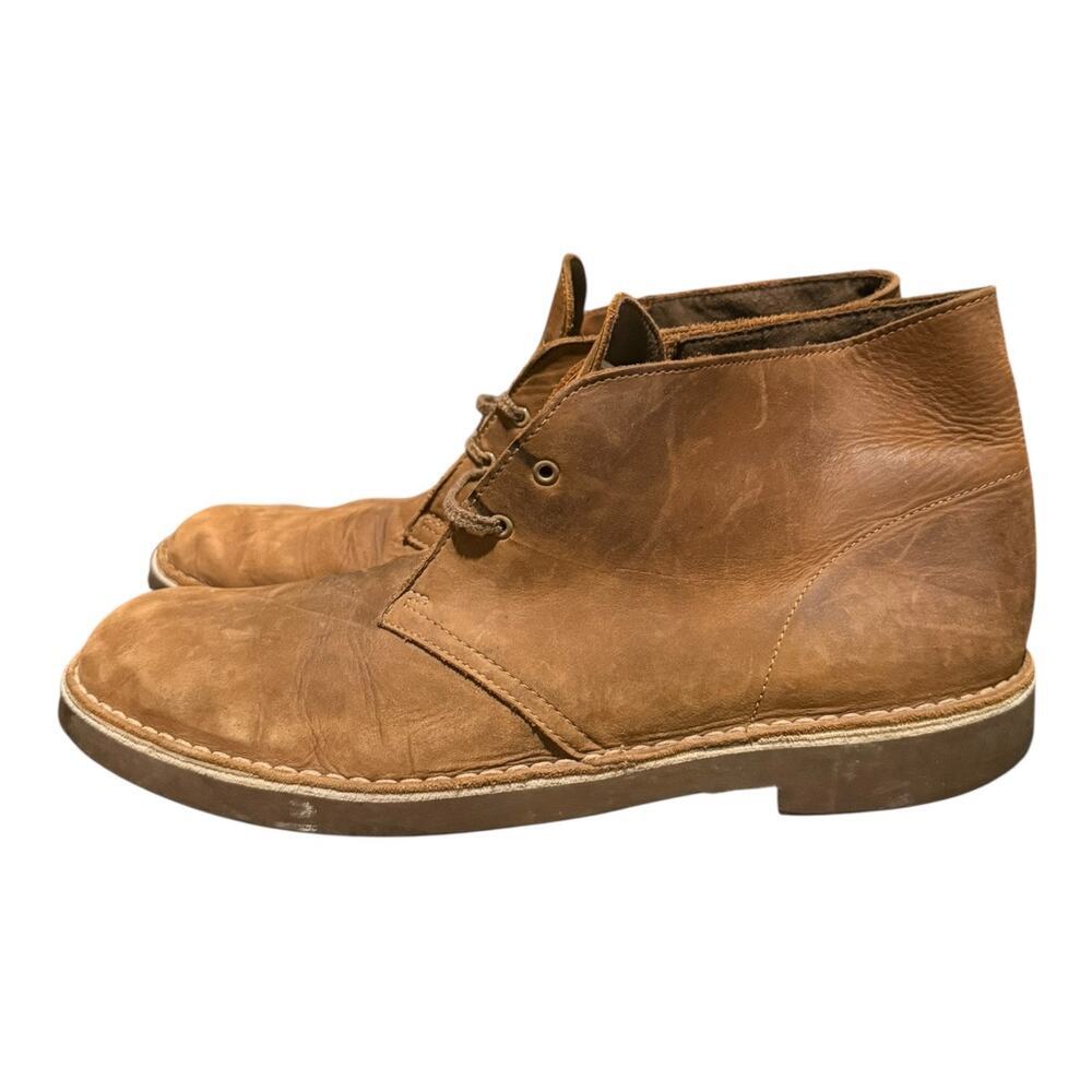 Clarks Men's Bushacre Chukka Desert Ankle Laced Boots Size 14 M Beeswax Leather - Picture 5 of 9
